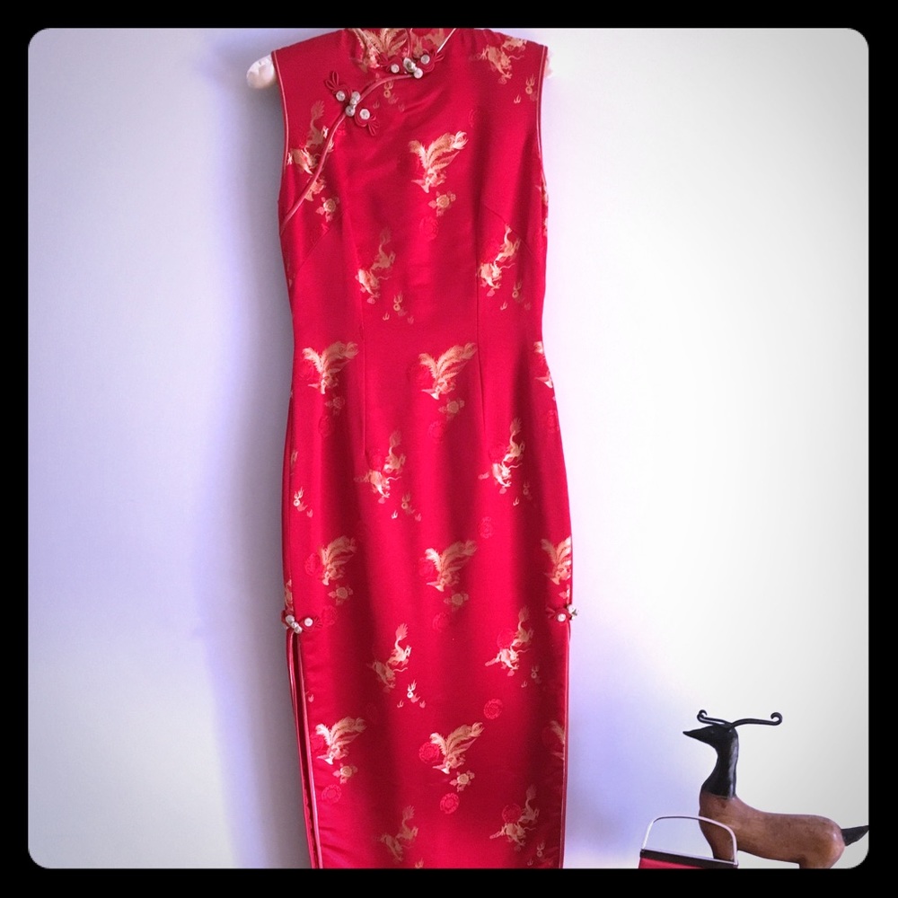 Handmade 100% silk Qi Pao dress. Gorgeous